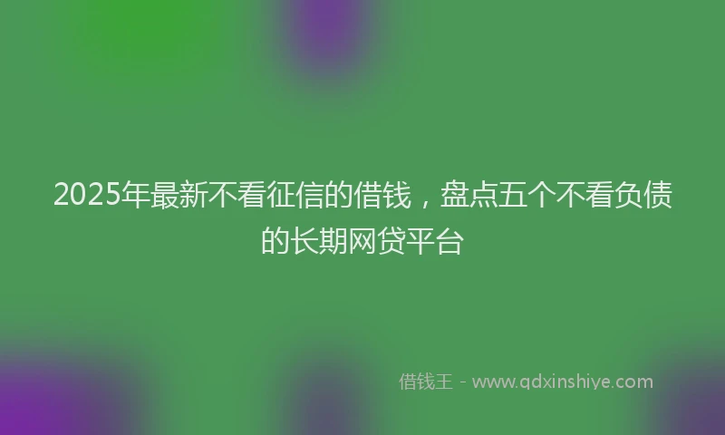 2025年最新不看征信的借钱，盘点五个不看负债的长期网贷平台