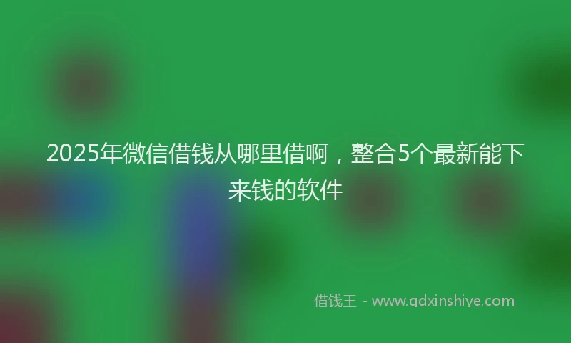 2025年微信借钱从哪里借啊，整合5个最新能下来钱的软件