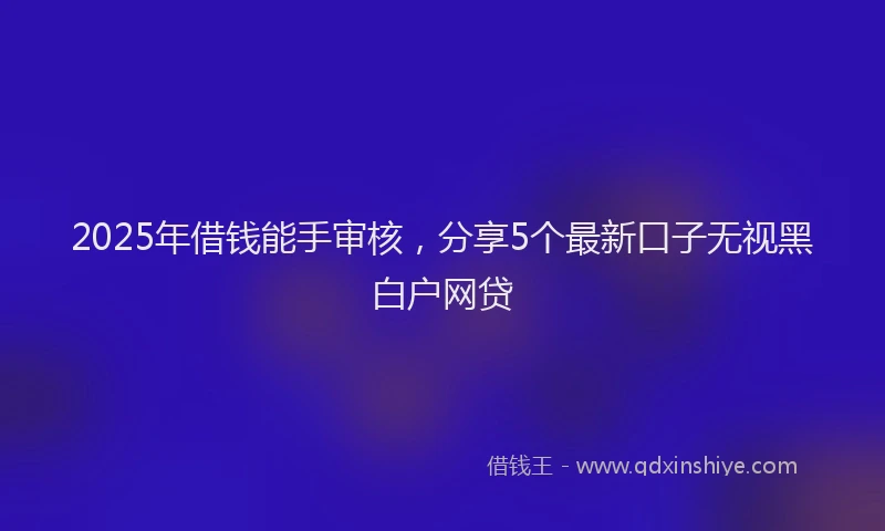 2025年借钱能手审核，分享5个最新口子无视黑白户网贷
