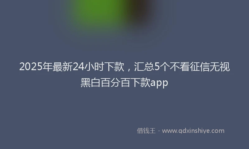 2025年最新24小时下款，汇总5个不看征信无视黑白百分百下款app