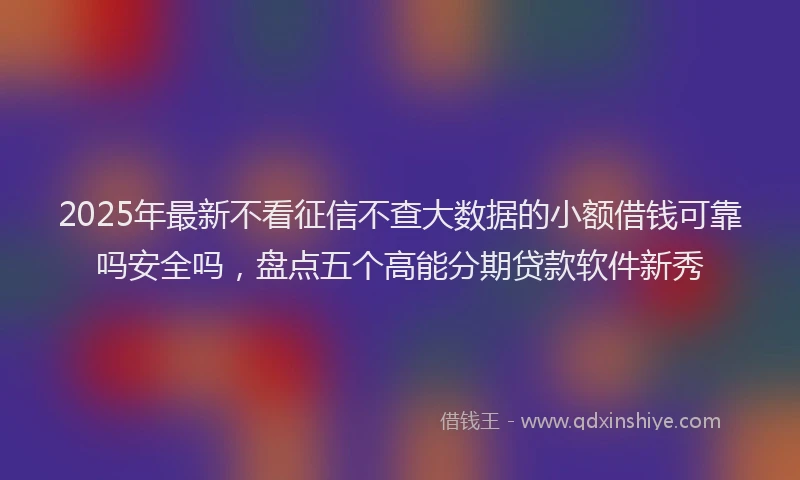 2025年最新不看征信不查大数据的小额借钱可靠吗安全吗，盘点五个高能分期贷款软件新秀
