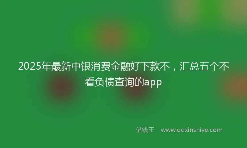 2025年最新中银消费金融好下款不，汇总五个不看负债查询的app