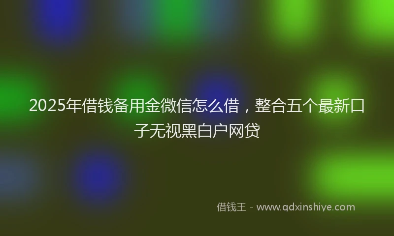 2025年借钱备用金微信怎么借，整合五个最新口子无视黑白户网贷