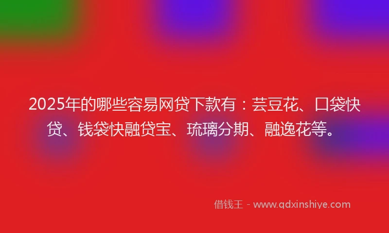 2025年的哪些容易网贷下款有：芸豆花、口袋快贷、钱袋快融贷宝、琉璃分期、融逸花等。