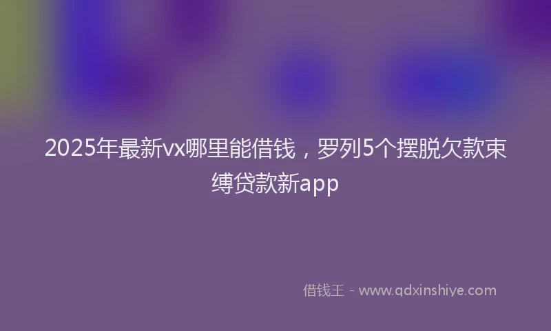 2025年最新vx哪里能借钱，罗列5个摆脱欠款束缚贷款新app