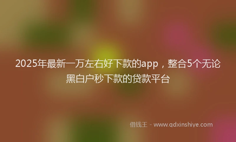 2025年最新一万左右好下款的app，整合5个无论黑白户秒下款的贷款平台