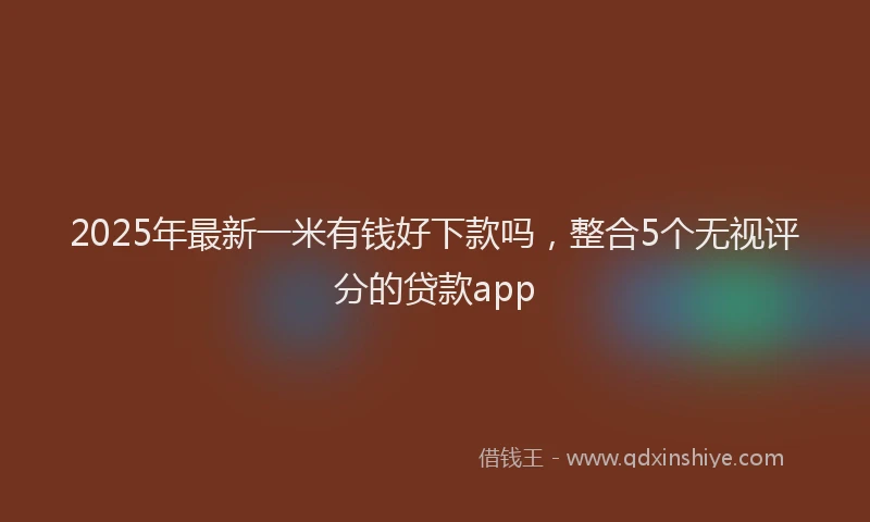 2025年最新一米有钱好下款吗，整合5个无视评分的贷款app