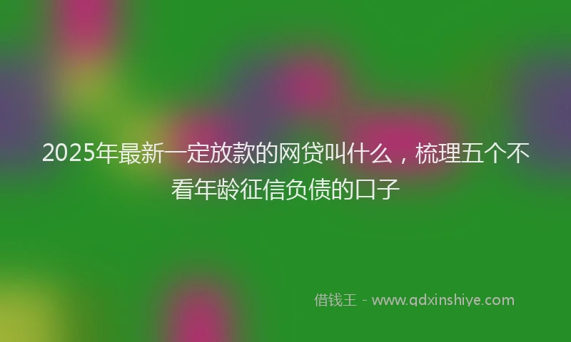 2025年最新一定放款的网贷叫什么，梳理五个不看年龄征信负债的口子