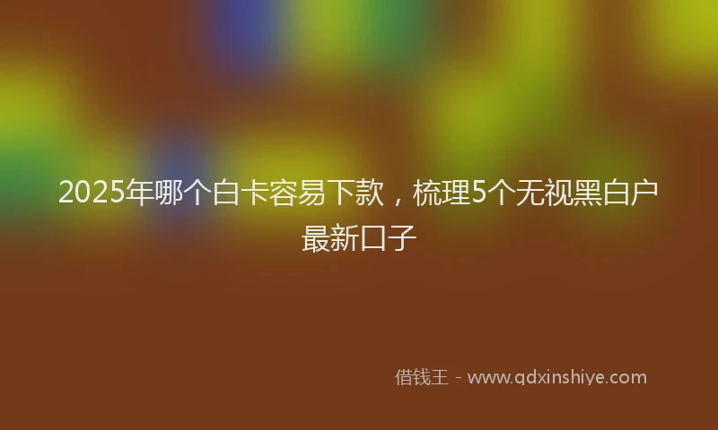 2025年哪个白卡容易下款，梳理5个无视黑白户最新口子