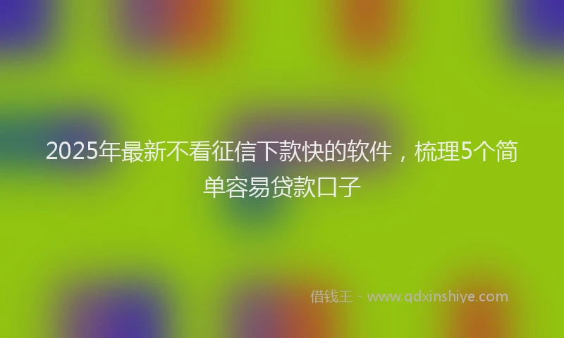 2025年最新不看征信下款快的软件，梳理5个简单容易贷款口子