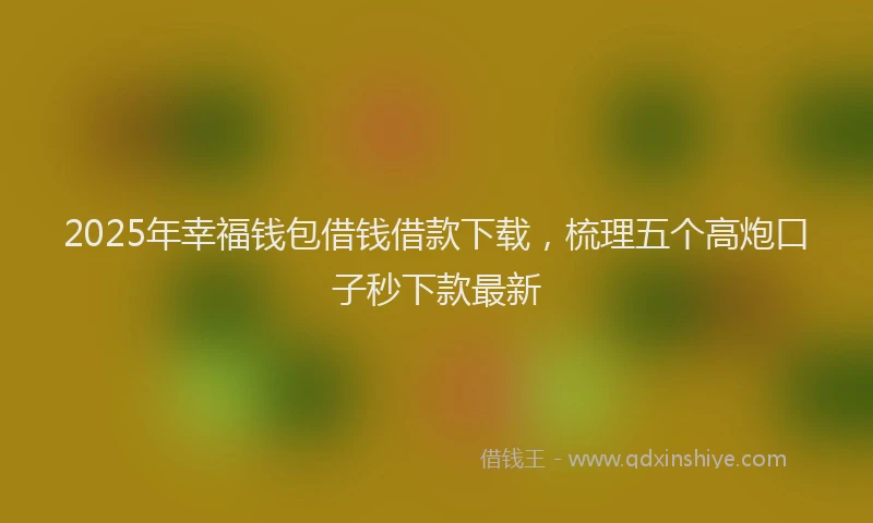 2025年幸福钱包借钱借款下载，梳理五个高炮口子秒下款最新