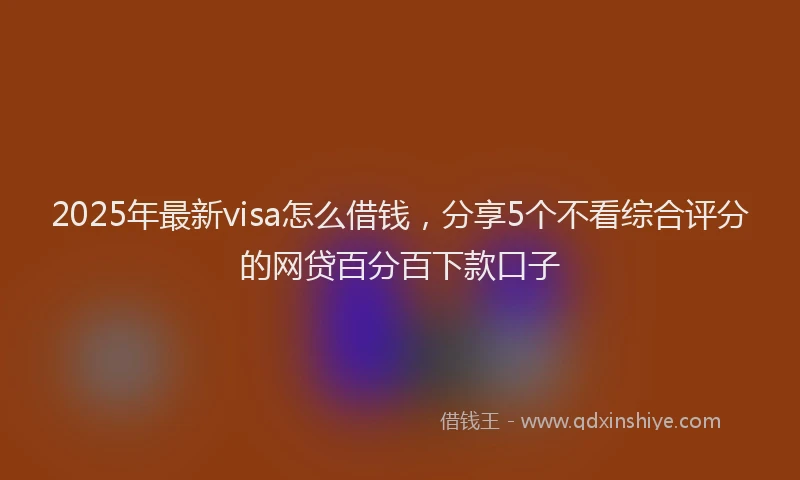 2025年最新visa怎么借钱，分享5个不看综合评分的网贷百分百下款口子