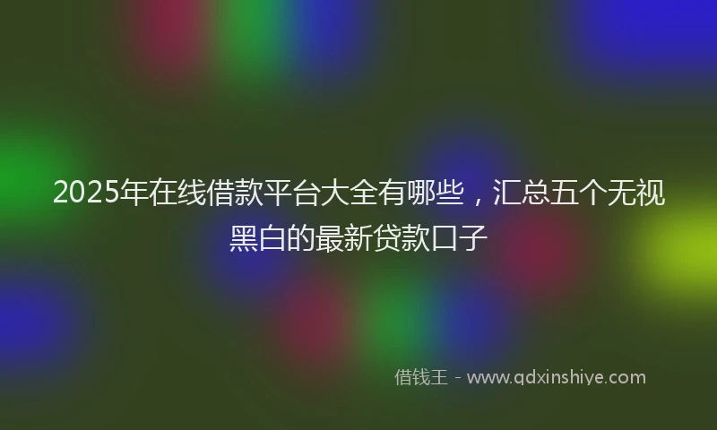 2025年在线借款平台大全有哪些，汇总五个无视黑白的最新贷款口子