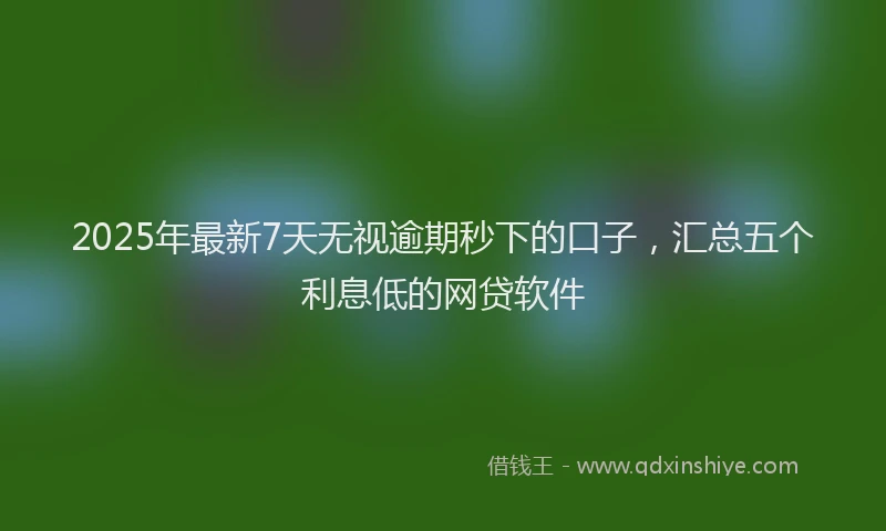 2025年最新7天无视逾期秒下的口子，汇总五个利息低的网贷软件