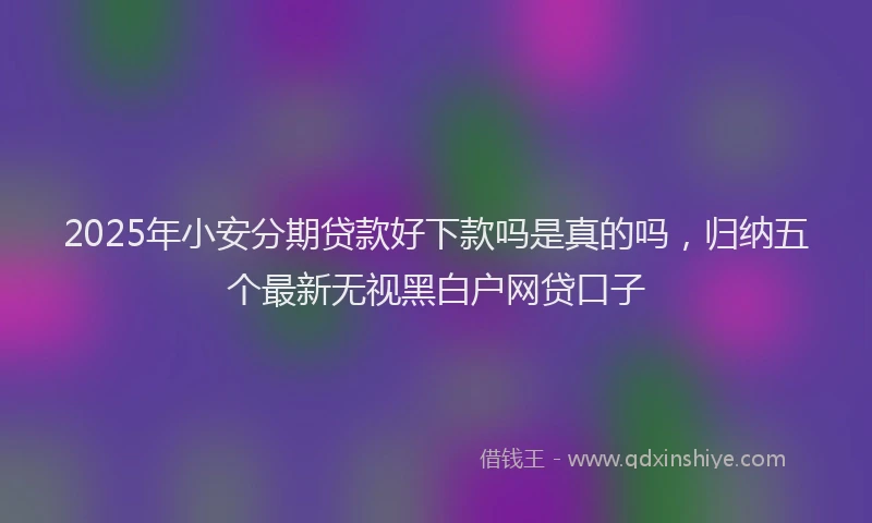 2025年小安分期贷款好下款吗是真的吗，归纳五个最新无视黑白户网贷口子