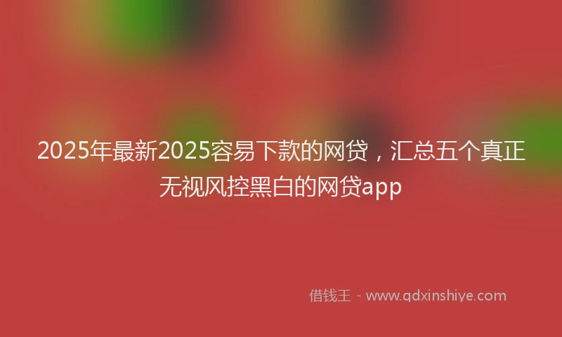2025年最新2025容易下款的网贷，汇总五个真正无视风控黑白的网贷app