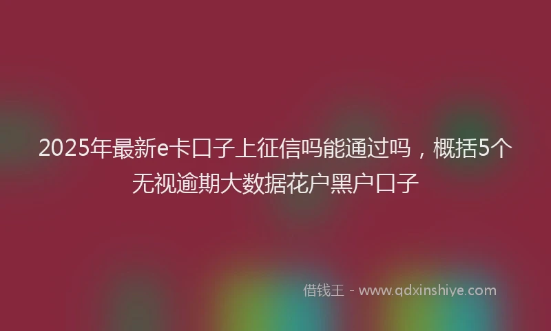 2025年最新e卡口子上征信吗能通过吗，概括5个无视逾期大数据花户黑户口子