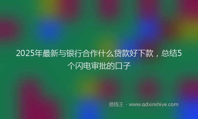 2025年最新与银行合作什么贷款好下款，总结5个闪电审批的口子