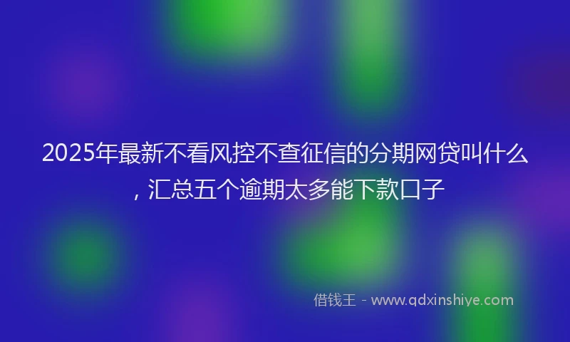 2025年最新不看风控不查征信的分期网贷叫什么，汇总五个逾期太多能下款口子