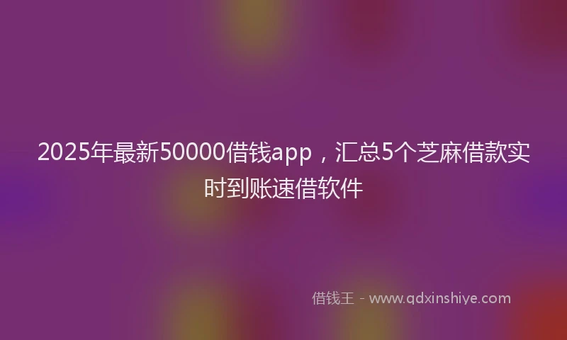 2025年最新50000借钱app，汇总5个芝麻借款实时到账速借软件