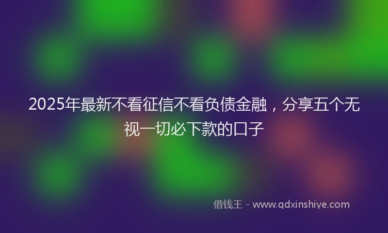 2025年最新不看征信不看负债金融，分享五个无视一切必下款的口子