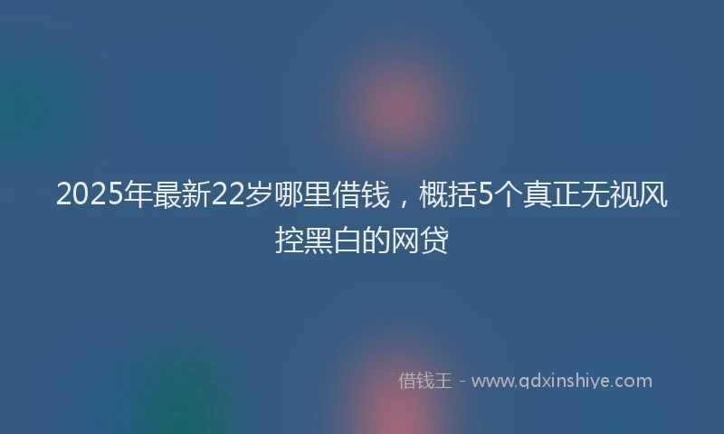 2025年最新22岁哪里借钱，概括5个真正无视风控黑白的网贷