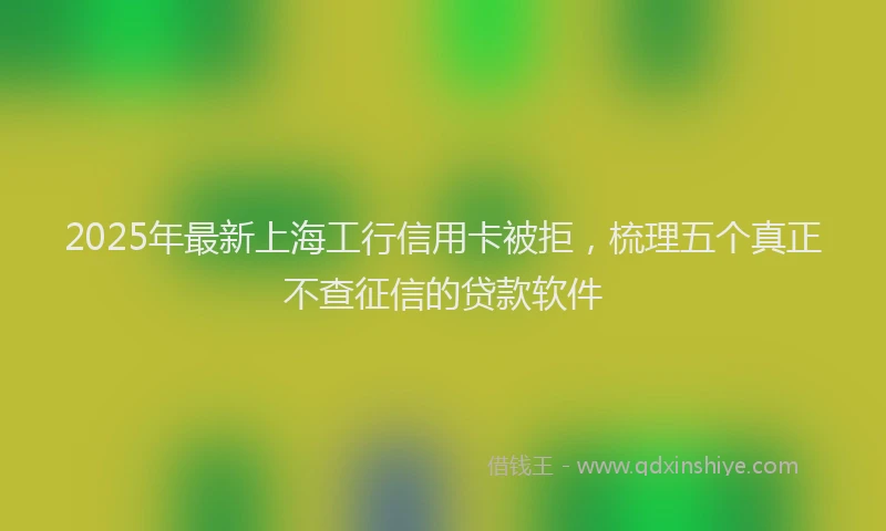 2025年最新上海工行信用卡被拒，梳理五个真正不查征信的贷款软件