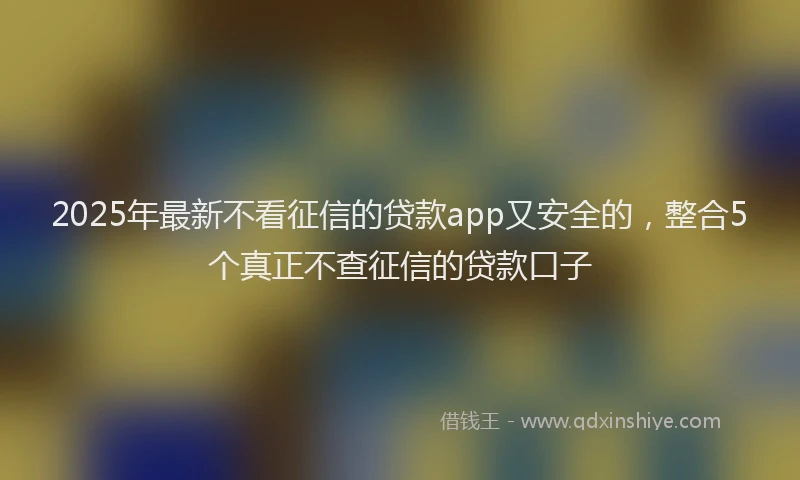 2025年最新不看征信的贷款app又安全的，整合5个真正不查征信的贷款口子