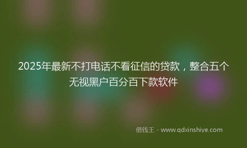 2025年最新不打电话不看征信的贷款，整合五个无视黑户百分百下款软件