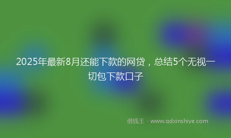 2025年最新8月还能下款的网贷，总结5个无视一切包下款口子