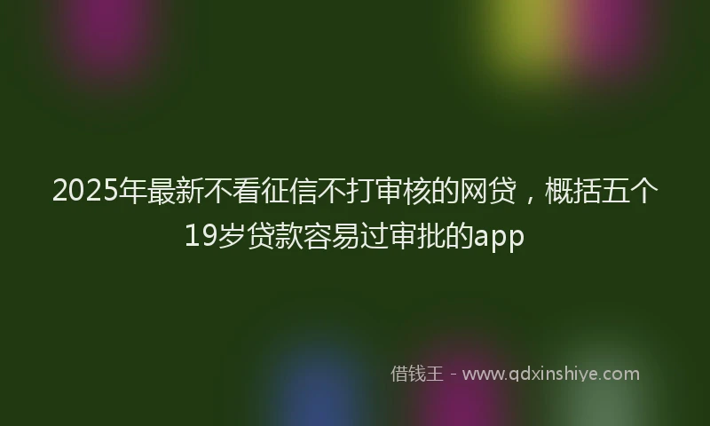 2025年最新不看征信不打审核的网贷，概括五个19岁贷款容易过审批的app