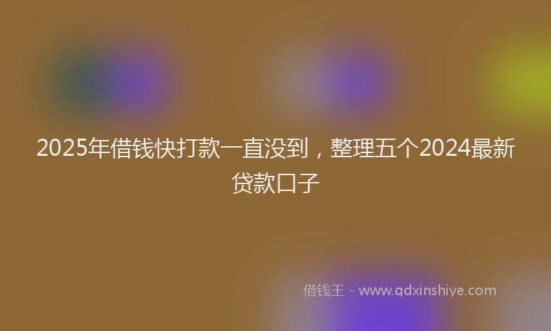 2025年借钱快打款一直没到，整理五个2024最新贷款口子