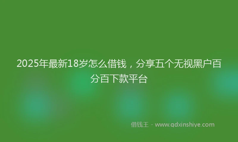 2025年最新18岁怎么借钱，分享五个无视黑户百分百下款平台