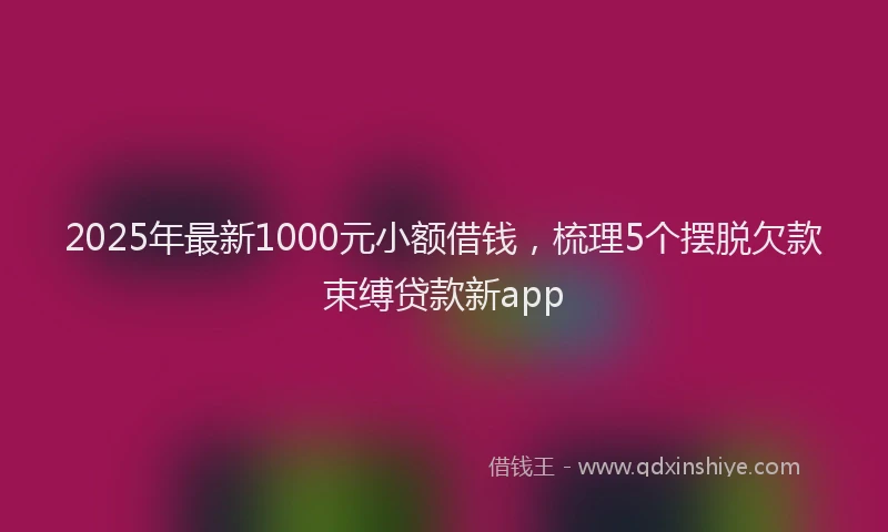 2025年最新1000元小额借钱，梳理5个摆脱欠款束缚贷款新app