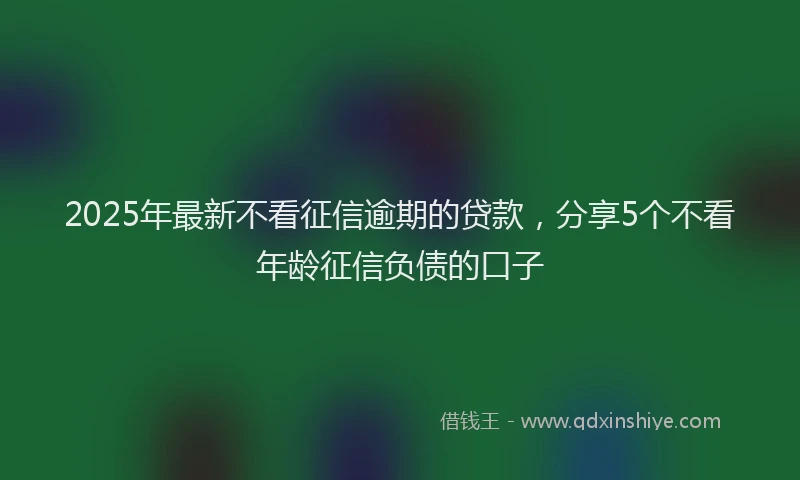 2025年最新不看征信逾期的贷款，分享5个不看年龄征信负债的口子
