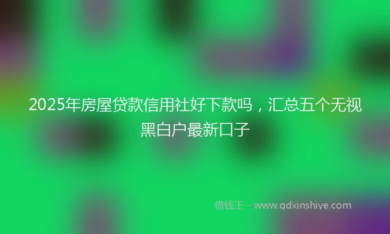 2025年房屋贷款信用社好下款吗，汇总五个无视黑白户最新口子