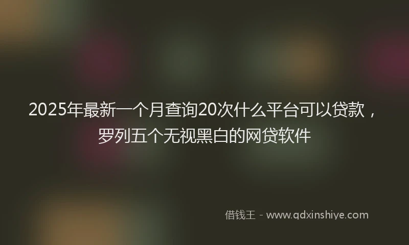 2025年最新一个月查询20次什么平台可以贷款，罗列五个无视黑白的网贷软件