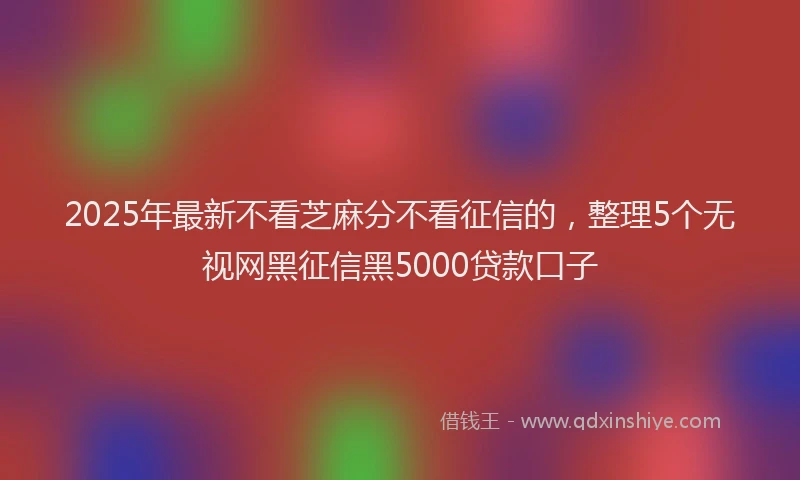 2025年最新不看芝麻分不看征信的，整理5个无视网黑征信黑5000贷款口子