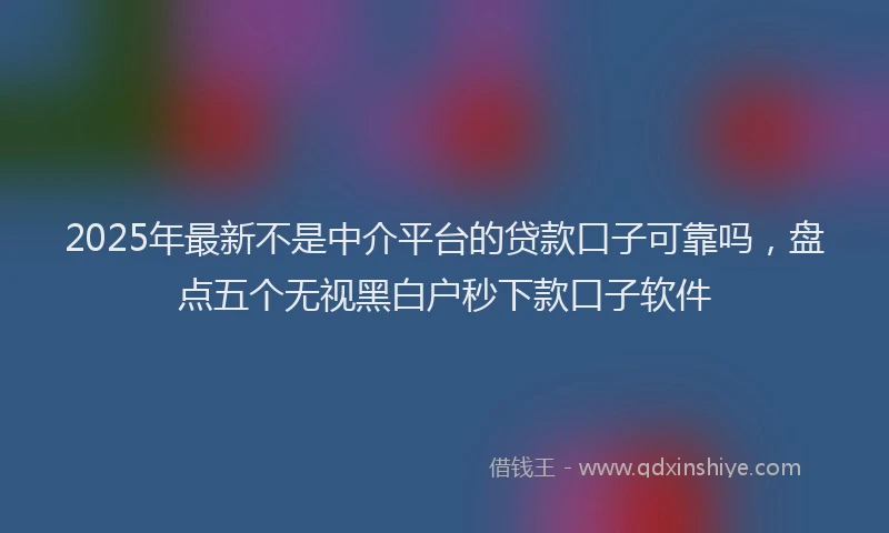2025年最新不是中介平台的贷款口子可靠吗，盘点五个无视黑白户秒下款口子软件