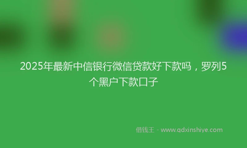 2025年最新中信银行微信贷款好下款吗，罗列5个黑户下款口子