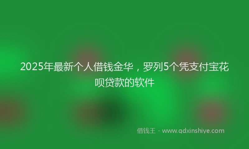 2025年最新个人借钱金华，罗列5个凭支付宝花呗贷款的软件