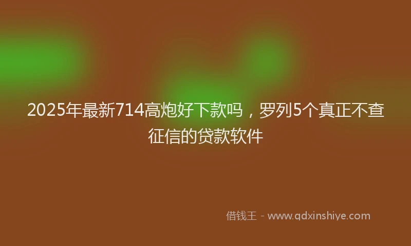2025年最新714高炮好下款吗，罗列5个真正不查征信的贷款软件