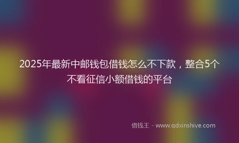 2025年最新中邮钱包借钱怎么不下款，整合5个不看征信小额借钱的平台