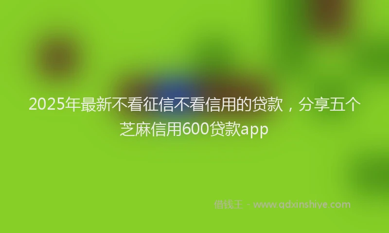 2025年最新不看征信不看信用的贷款，分享五个芝麻信用600贷款app