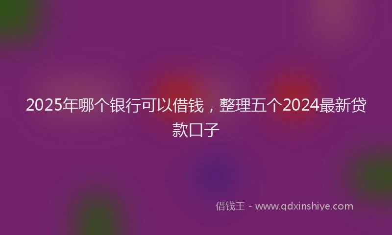 2025年哪个银行可以借钱，整理五个2024最新贷款口子