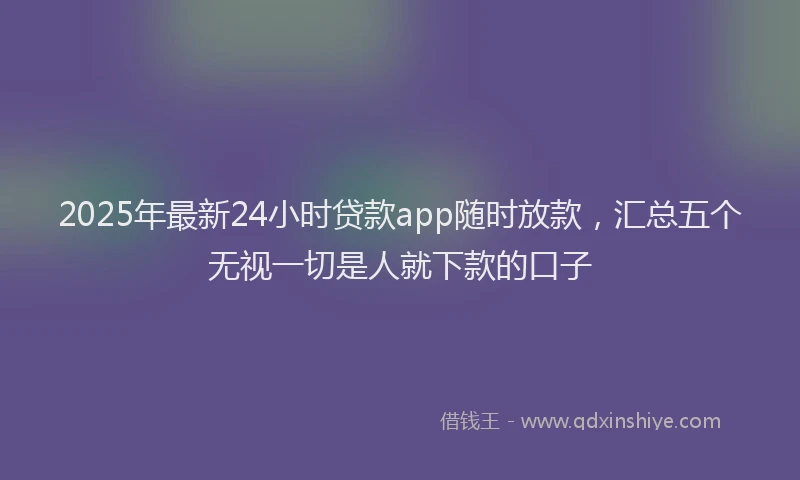 2025年最新24小时贷款app随时放款，汇总五个无视一切是人就下款的口子