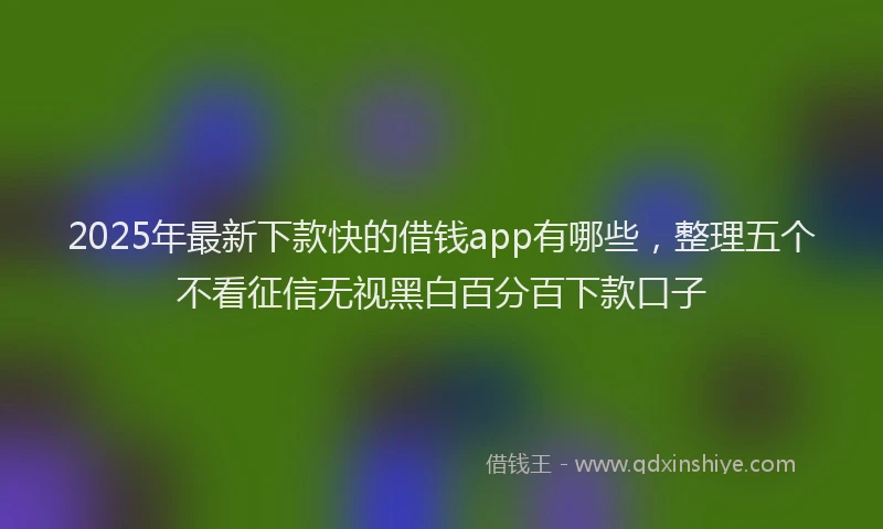 2025年最新下款快的借钱app有哪些，整理五个不看征信无视黑白百分百下款口子