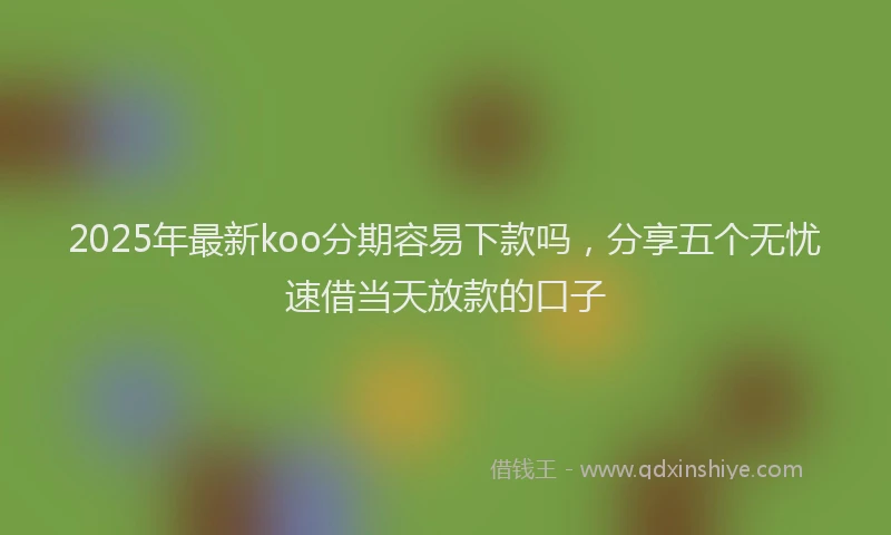 2025年最新koo分期容易下款吗，分享五个无忧速借当天放款的口子