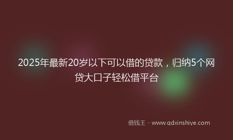 2025年最新20岁以下可以借的贷款，归纳5个网贷大口子轻松借平台