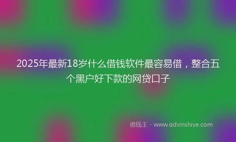 2025年最新18岁什么借钱软件最容易借，整合五个黑户好下款的网贷口子